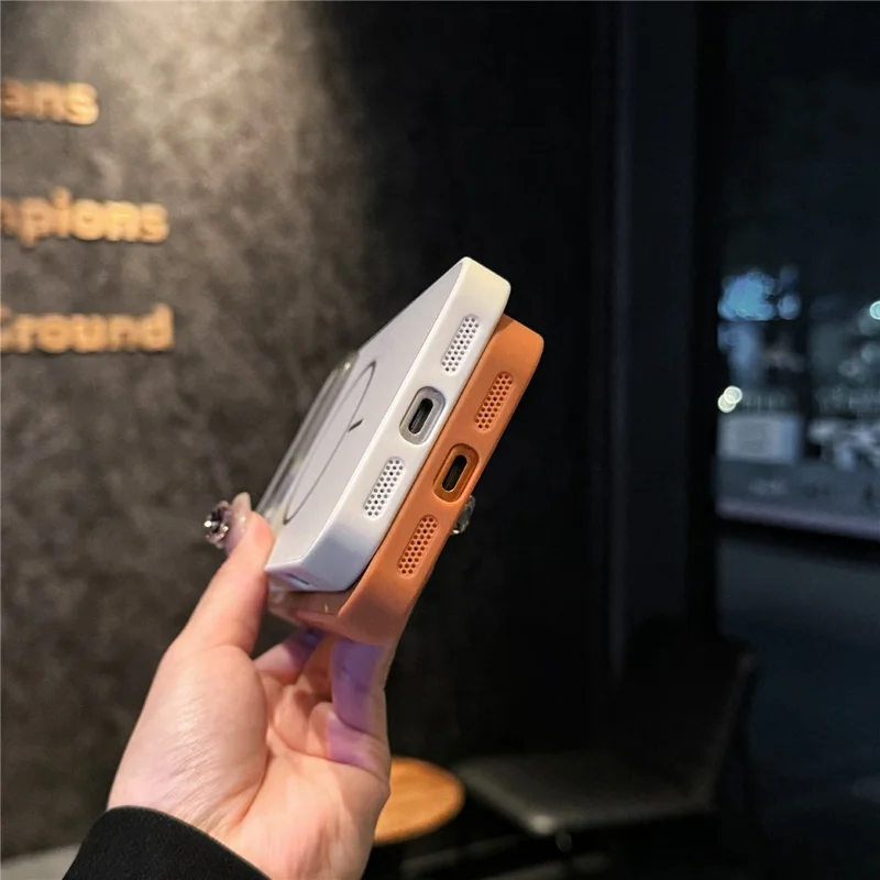 For iPhone 17 Pro Magnetic Case Skin Touch TPU + PC Protective Phone Back Cover Compatible with MagSafe - White