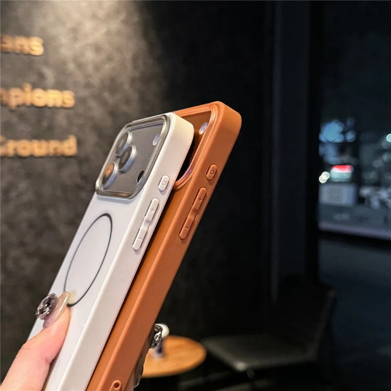 For iPhone 17 Pro Max Magnetic Case Skin Touch TPU + PC Protective Phone Back Cover Compatible with MagSafe - White