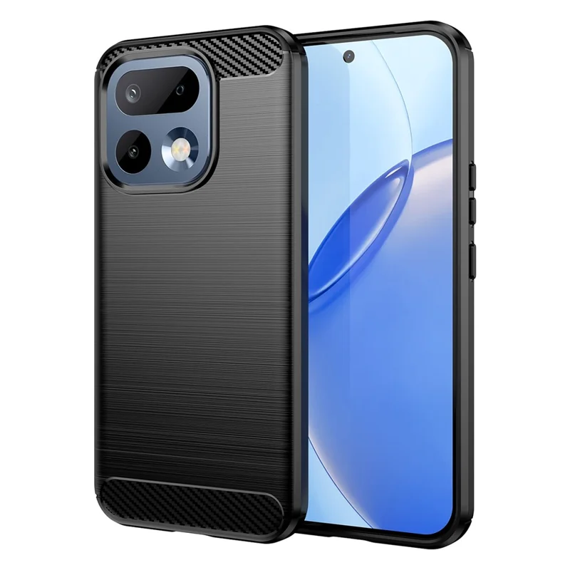 For Realme 16 Pro 5G Case Protective Phone Cover Carbon Fiber Texture Brushed - Black
