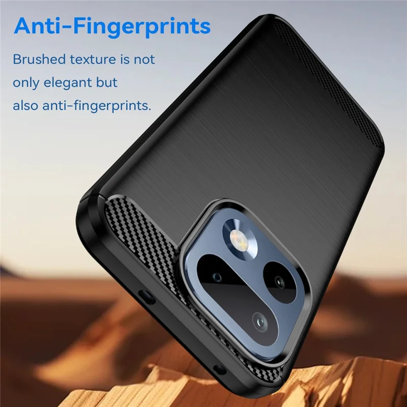 For Realme 16 Pro 5G Case Protective Phone Cover Carbon Fiber Texture Brushed - Black