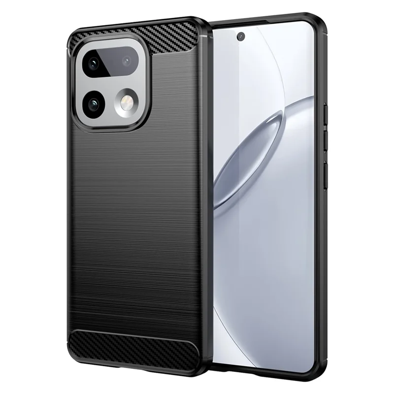 For Realme 16 Pro+ 5G Case Protective Phone Cover Carbon Fiber Texture Brushed - Black