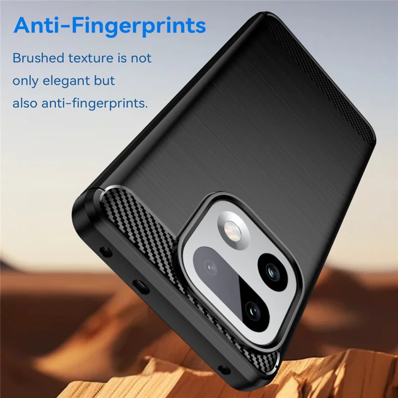 For Realme 16 Pro+ 5G Case Protective Phone Cover Carbon Fiber Texture Brushed - Black