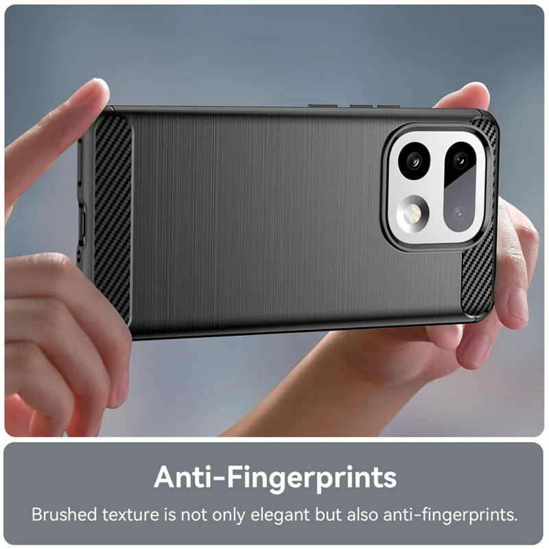 For Realme 16 Pro+ 5G Case Protective Phone Cover Carbon Fiber Texture Brushed - Black