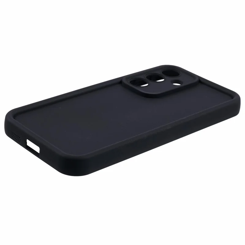 For Samsung Galaxy S25 FE Case Grooved Design TPU Anti Slip Phone Cover - Black