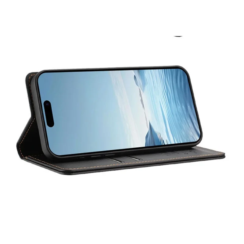 For iPhone 17 Pro Max Leather Case RFID Blocking Wallet Stand Rhinestones Ballet Dancer Flip Phone Cover - Black