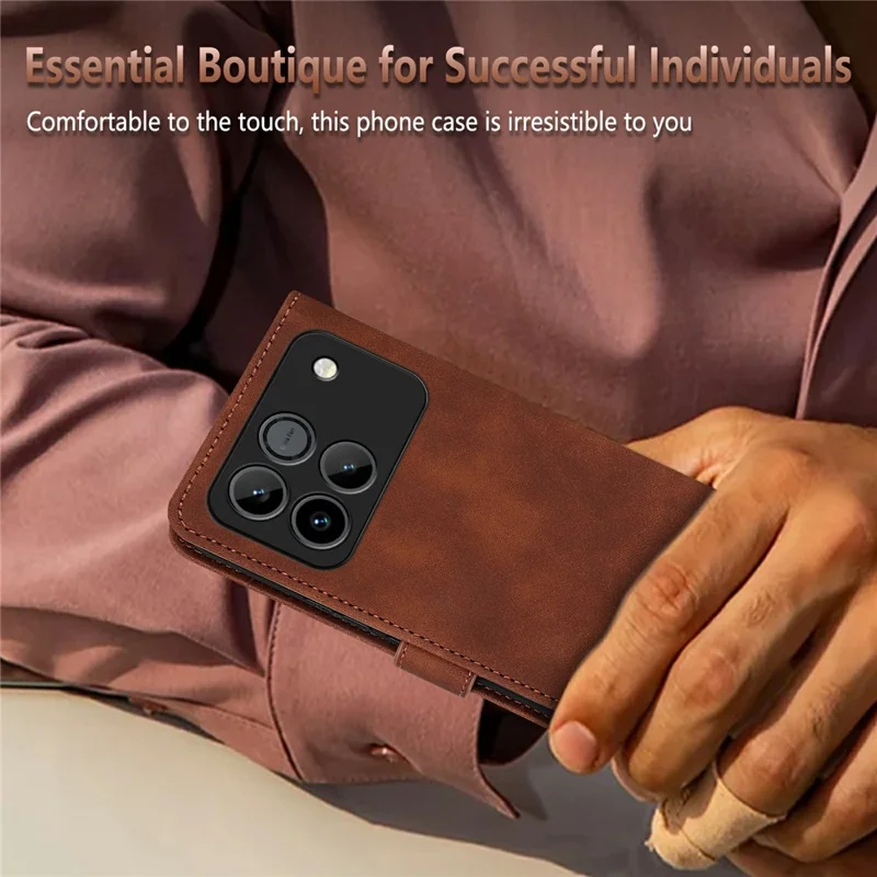 AZNS For Honor Win 5G Case PU Leather Wallet Phone Cover - Brown