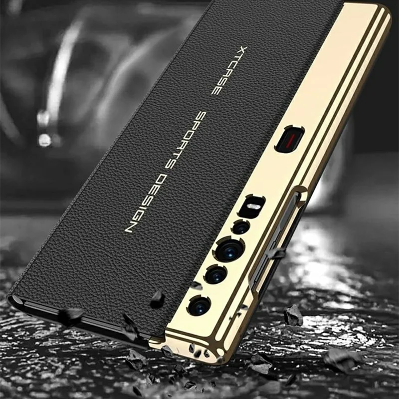 GKK For Huawei Mate Xs Magnetic Flip Leather Case with Detachable Snap Handle Phone Stand Cover - Black