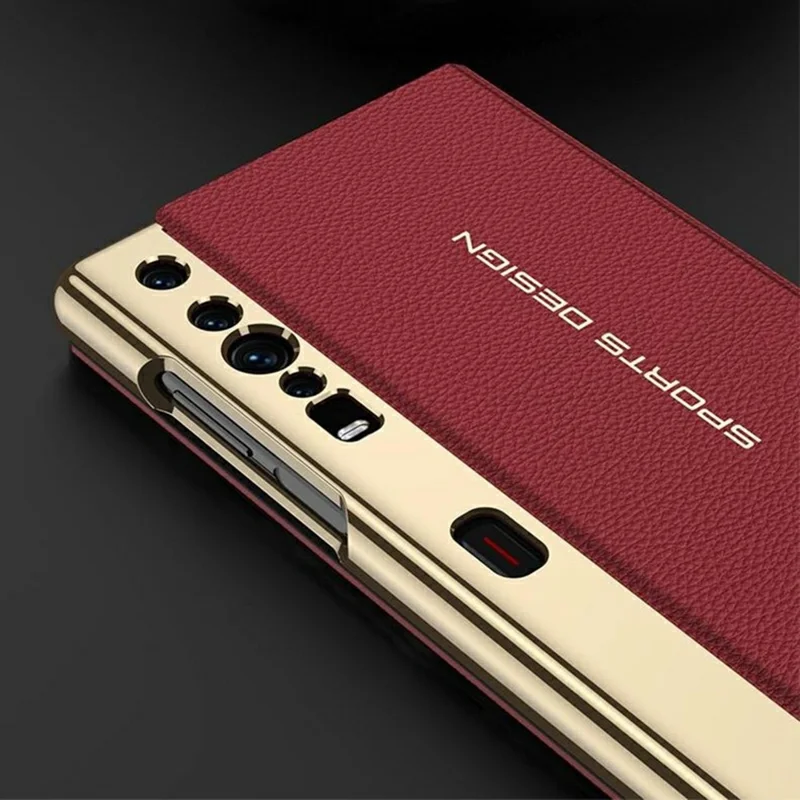 GKK For Huawei Mate Xs Magnetic Flip Leather Case with Detachable Snap Handle Phone Stand Cover - Black