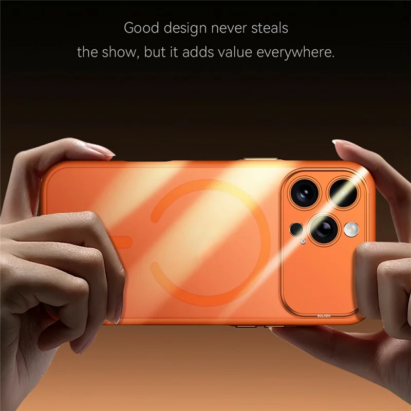 SULADA For iPhone 16 Pro Max Magnetic Phone Case Transfer to 17 Pro Max PC TPU Cell Phone Cover - Orange