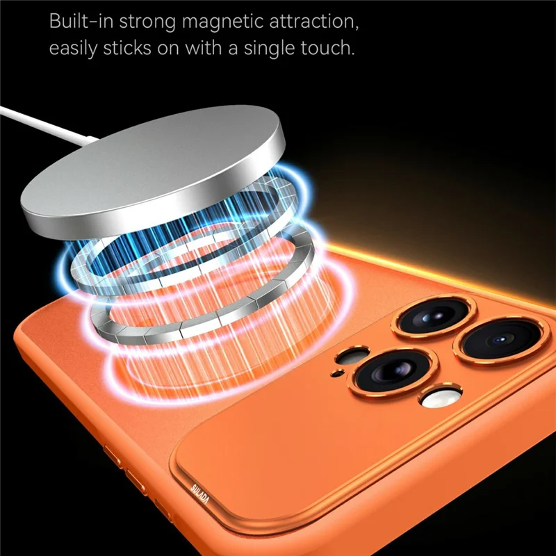 SULADA For iPhone 16 Pro Max Magnetic Phone Case Transfer to 17 Pro Max PC TPU Cell Phone Cover - Orange