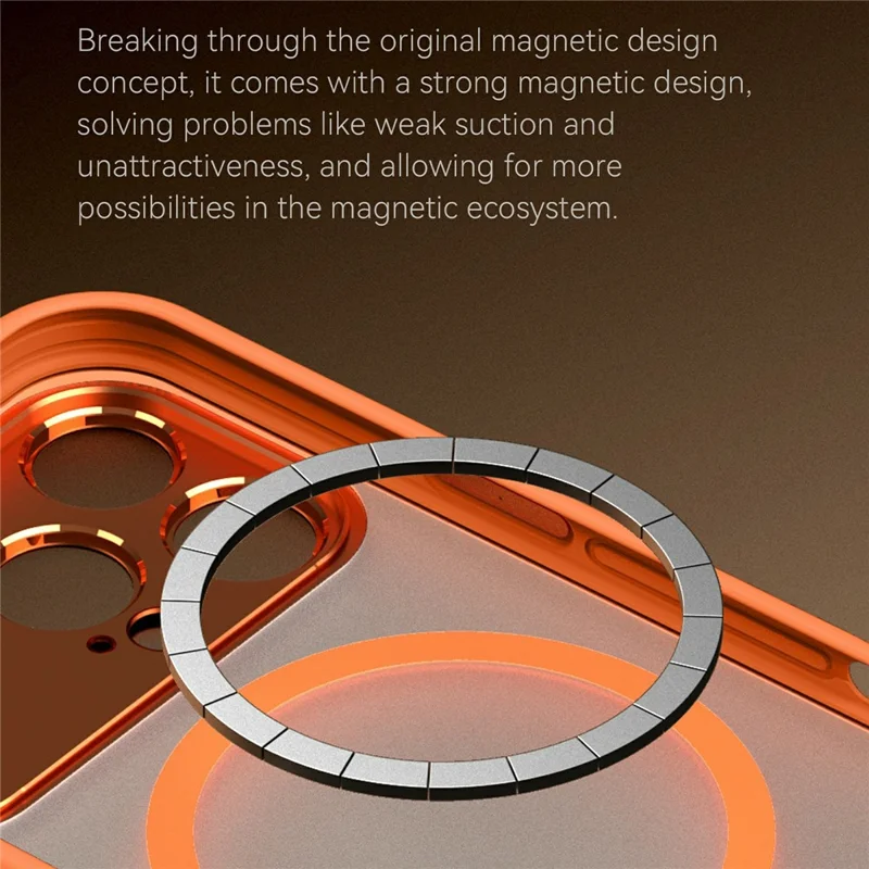 SULADA For iPhone 16 Pro Max Magnetic Phone Case Transfer to 17 Pro Max PC TPU Cell Phone Cover - Orange
