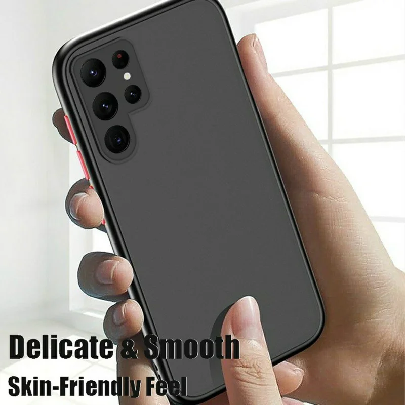 For Samsung Galaxy S26 Ultra Case TPU + PC Matte Anti Drop Phone Back Cover - Black