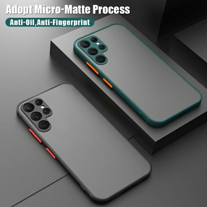 For Samsung Galaxy S26 Ultra Case TPU + PC Matte Anti Drop Phone Back Cover - Black