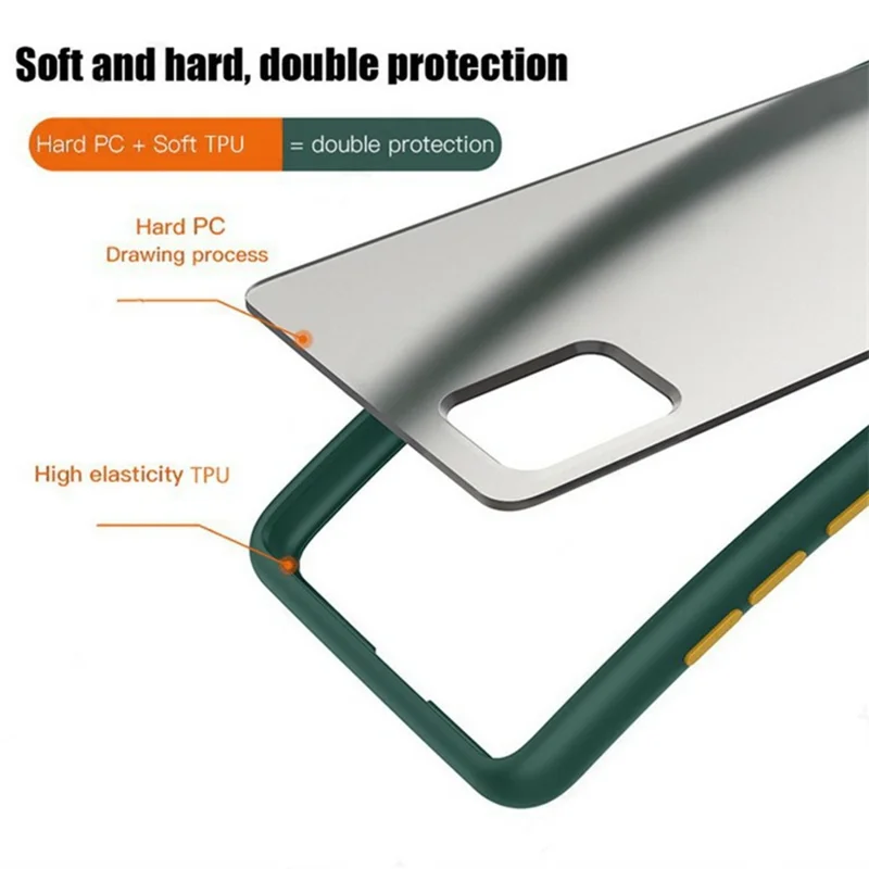 For Samsung Galaxy S25 FE Case TPU + PC Matte Anti Drop Phone Back Cover - Midnight Green