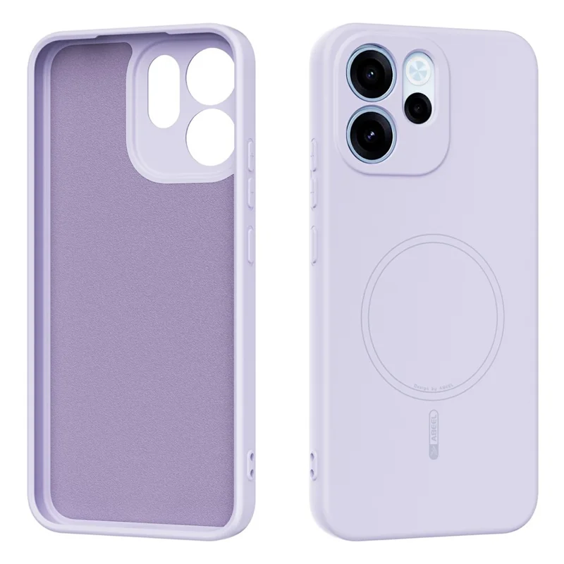 ABEEL For Oppo Reno15 F 5G Magnetic Case Skin Touch Liquid Silicone Phone Back Cover - Purple
