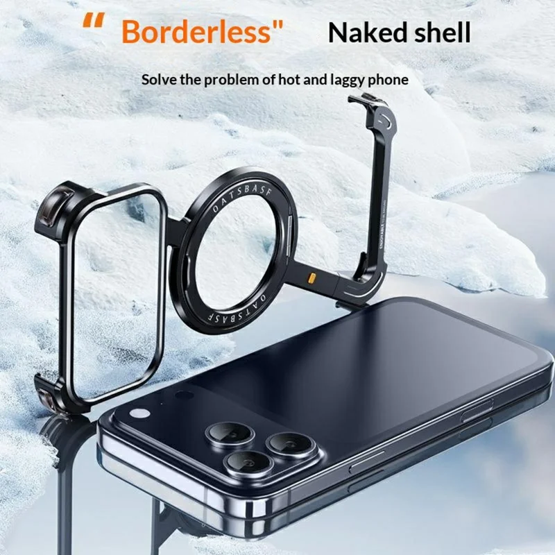 Bulk Purchasing For iPhone 17 Pro Max Magnetic Case Rotary Kickstand Metal Phone Bumper Cover - Black
