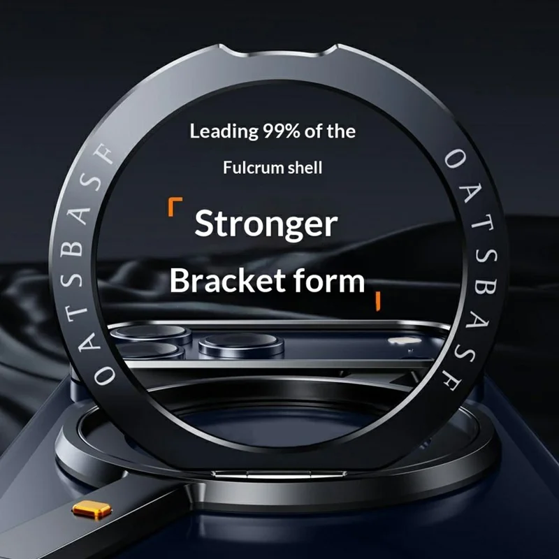 Bulk Purchasing For iPhone 17 Pro Max Magnetic Case Rotary Kickstand Metal Phone Bumper Cover - Black