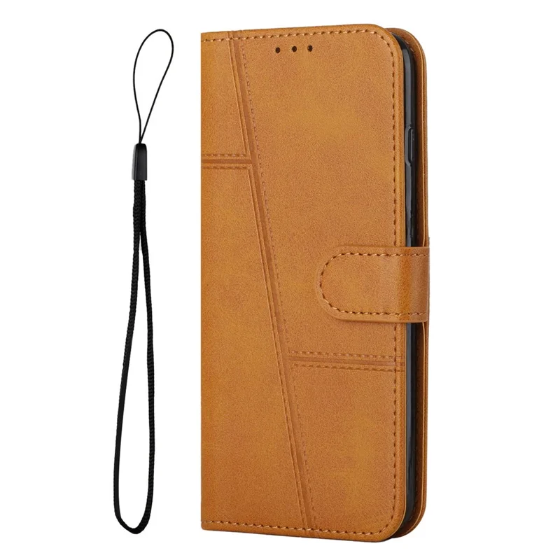 Leather Phone Case For Oppo Reno15 5G (Global)  /  Reno15c 5G (China) Foldable Stand Wallet Flip Cover with Strap - Yellow