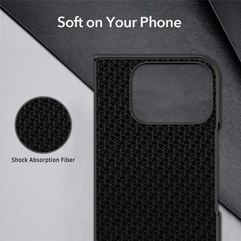 For Google Pixel 10 Pro Fold Case PU Leather PC Litchi Coated Phone Cover with Screen  /  Lens Film  - Gold