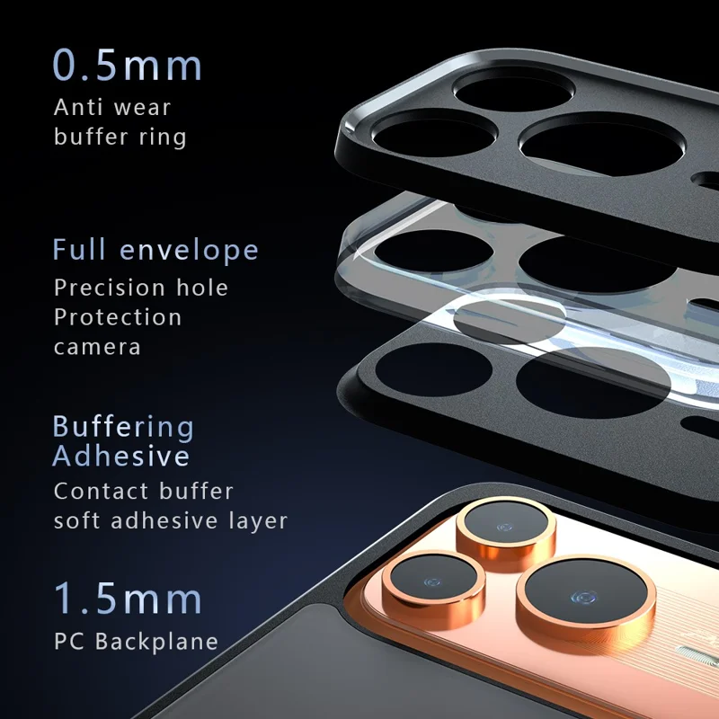 For Honor Power2 5G Case Skin-Touch TPU + PC Matte Phone Back Cover - Transparent Black