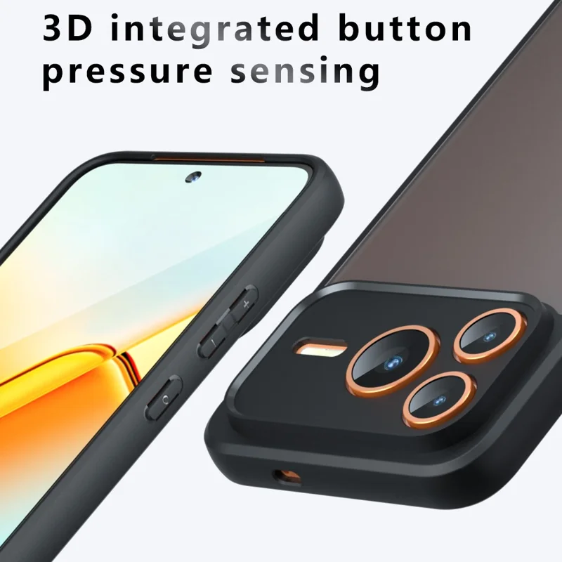 For Honor Power2 5G Case Skin-Touch TPU + PC Matte Phone Back Cover - Transparent Black