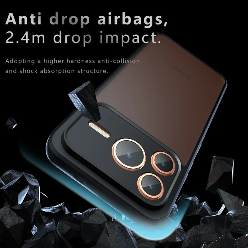 For Honor Power2 5G Case Skin-Touch TPU + PC Matte Phone Back Cover - Transparent Black