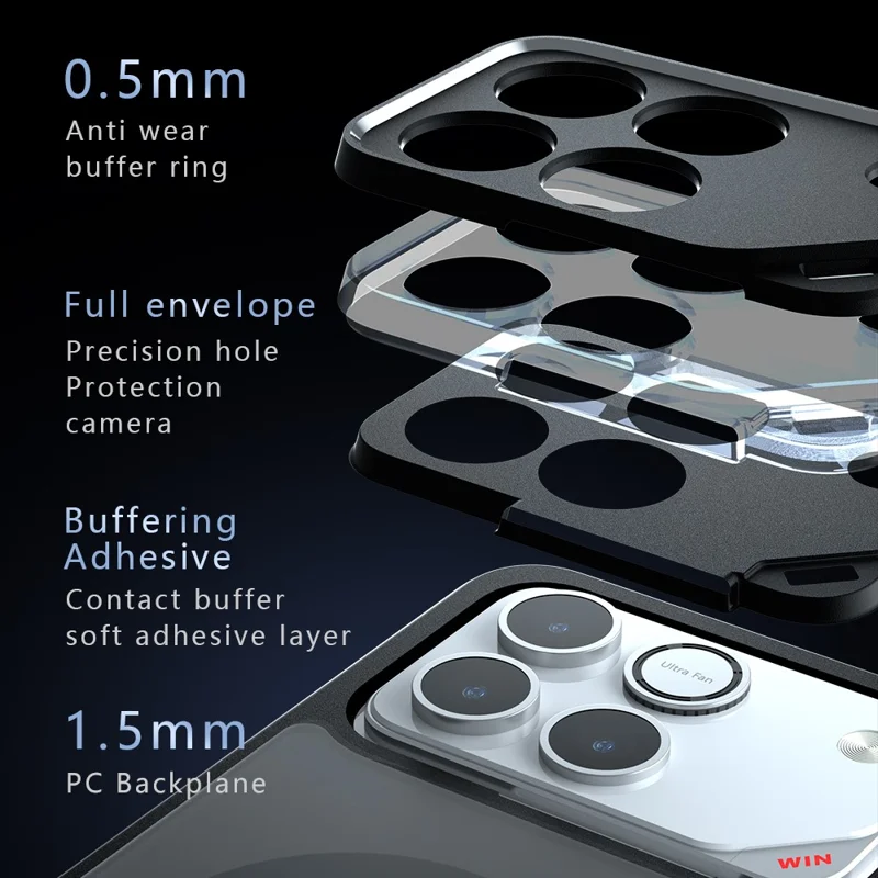 Magnetic Case For Honor Win 5G  /  Win RT 5G TPU + PC Matte Skin Touch Phone Cover - Black