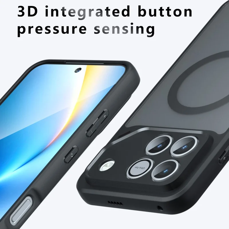 Magnetic Case For Honor Win 5G  /  Win RT 5G TPU + PC Matte Skin Touch Phone Cover - Black