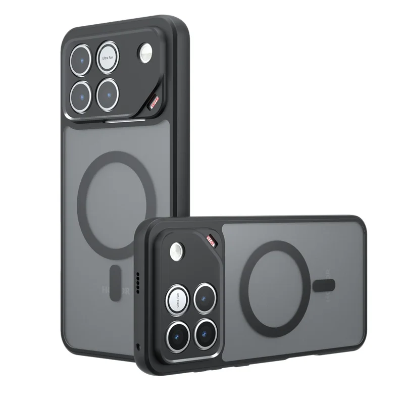 Magnetic Case For Honor Win 5G  /  Win RT 5G TPU + PC Matte Skin Touch Phone Cover - Black