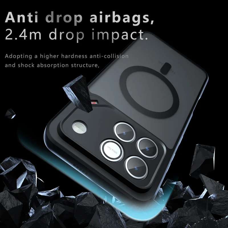 Magnetic Case For Honor Win 5G  /  Win RT 5G TPU + PC Matte Skin Touch Phone Cover - Black