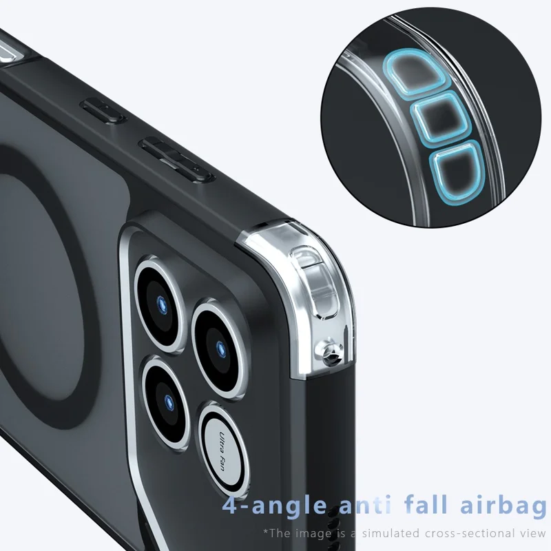 Magnetic Case For Honor Win 5G  /  Win RT 5G TPU + PC Matte Skin Touch Phone Cover - Black