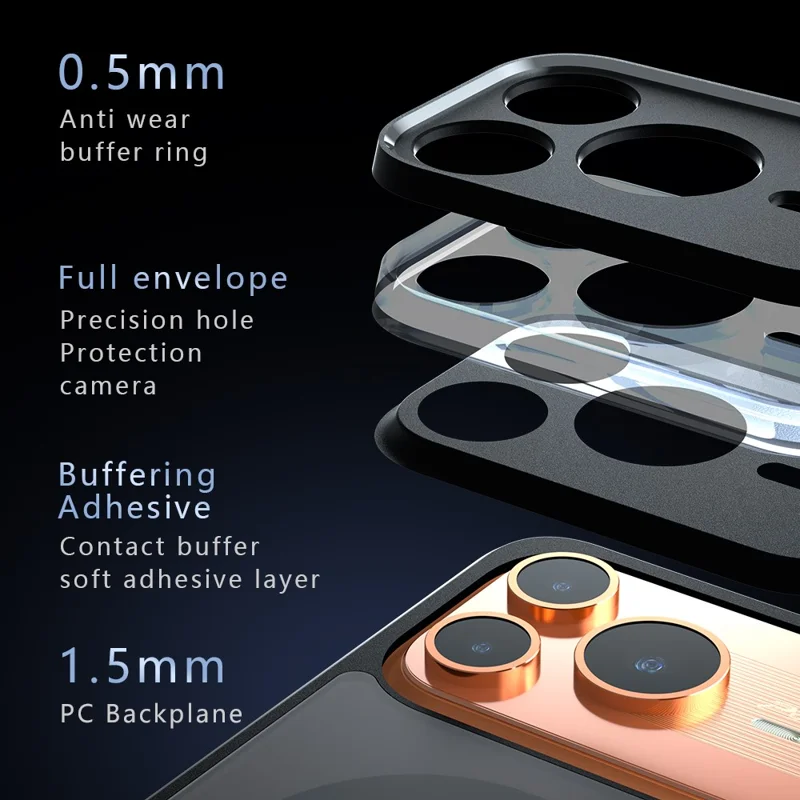 For Honor Power2 5G Magnetic Case TPU + PC Matte Skin Touch Phone Cover - Black