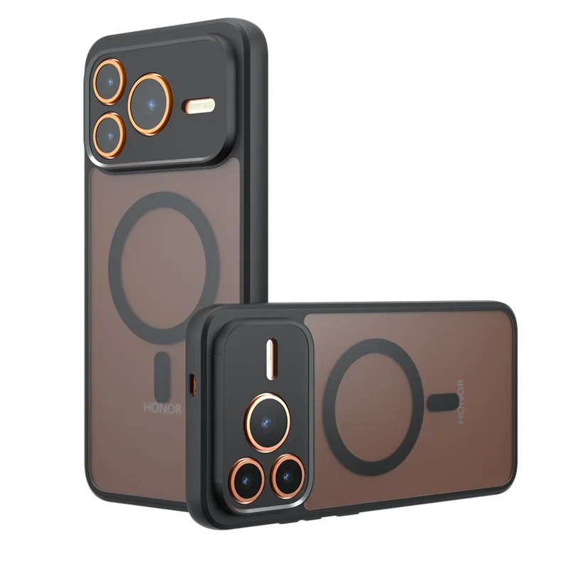 For Honor Power2 5G Magnetic Case TPU + PC Matte Skin Touch Phone Cover - Black