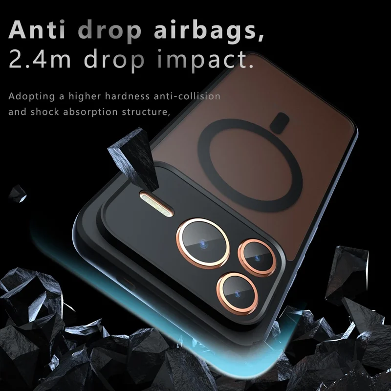 For Honor Power2 5G Magnetic Case TPU + PC Matte Skin Touch Phone Cover - Black