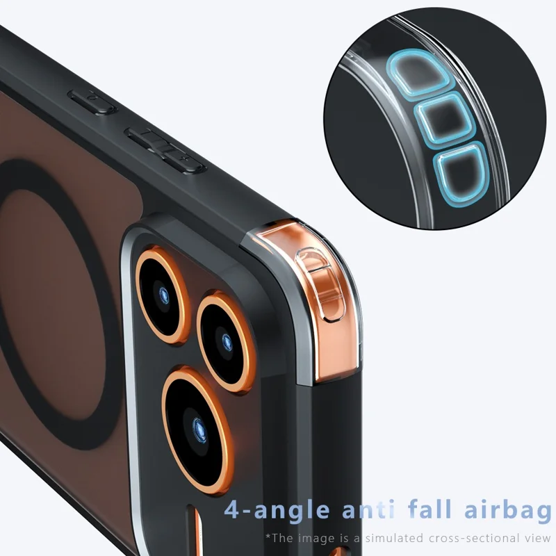 For Honor Power2 5G Magnetic Case TPU + PC Matte Skin Touch Phone Cover - Black