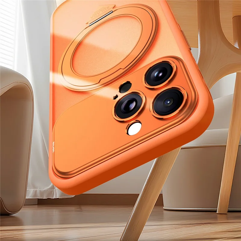 SULADA For iPhone 16 Pro Max Magnetic Case with 360° Rotating Kickstand Transfer to 17 Pro Max PC TPU Phone Cover Compatible with MagSafe - Orange