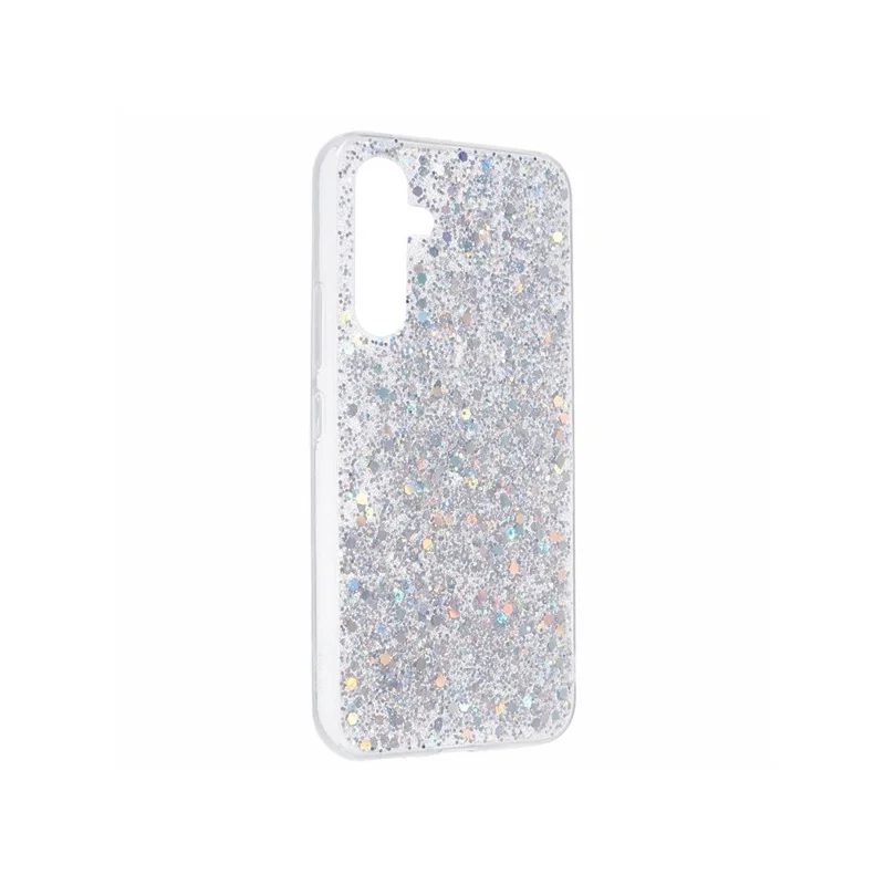 For Samsung Galaxy A37 5G Case Shockproof Soft TPU Phone Cover Glittery Design - Silver