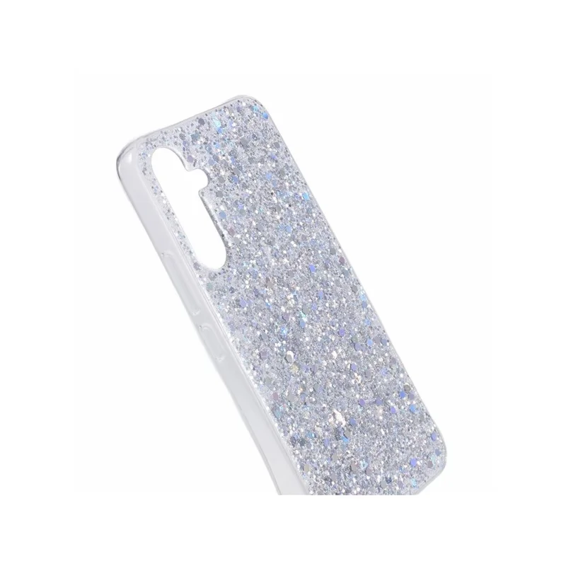 For Samsung Galaxy A57 5G Case Shockproof Soft TPU Phone Cover Glittery Design - Silver