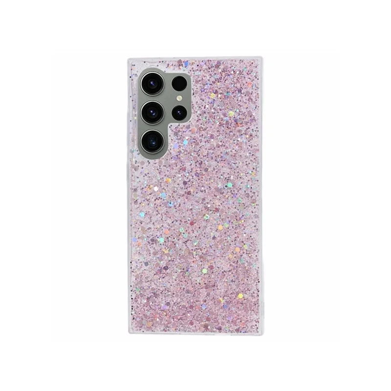 For Samsung Galaxy S26 Ultra Case Shockproof Soft TPU Phone Cover Glittery Design - Pink