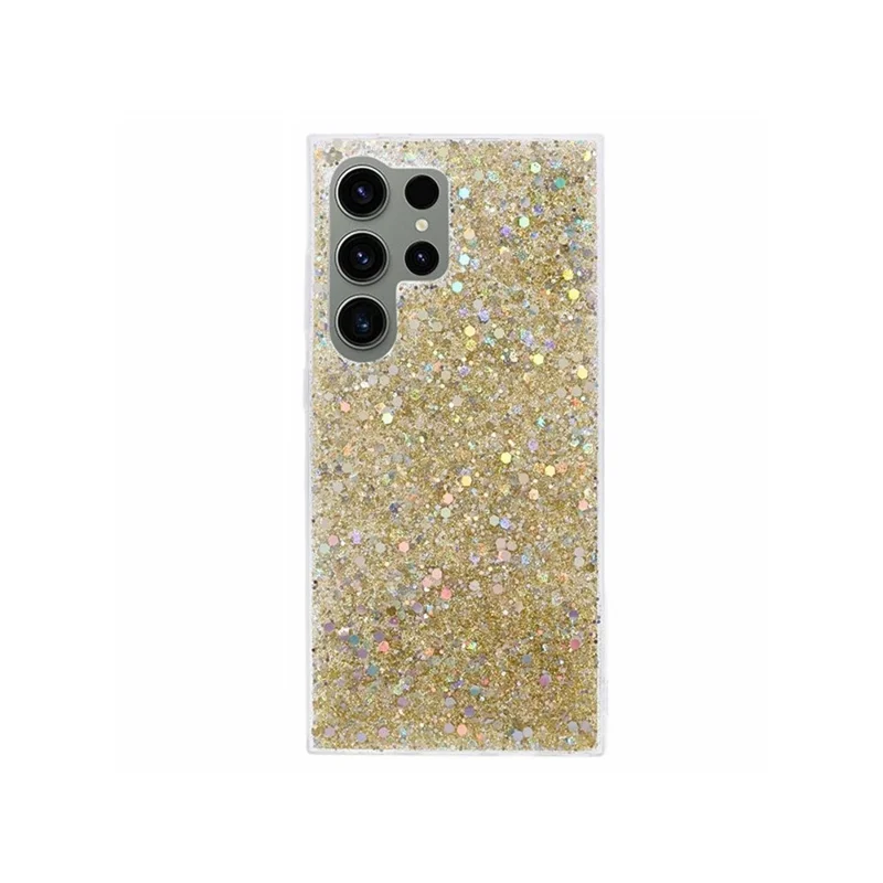 For Samsung Galaxy S26 Ultra Case Shockproof Soft TPU Phone Cover Glittery Design - Gold