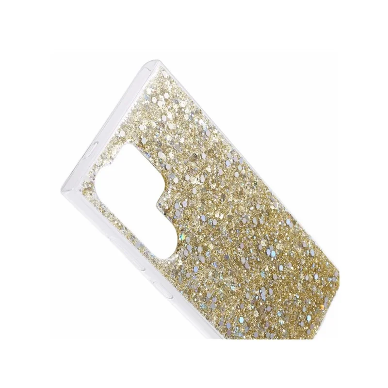For Samsung Galaxy S26 Ultra Case Shockproof Soft TPU Phone Cover Glittery Design - Gold