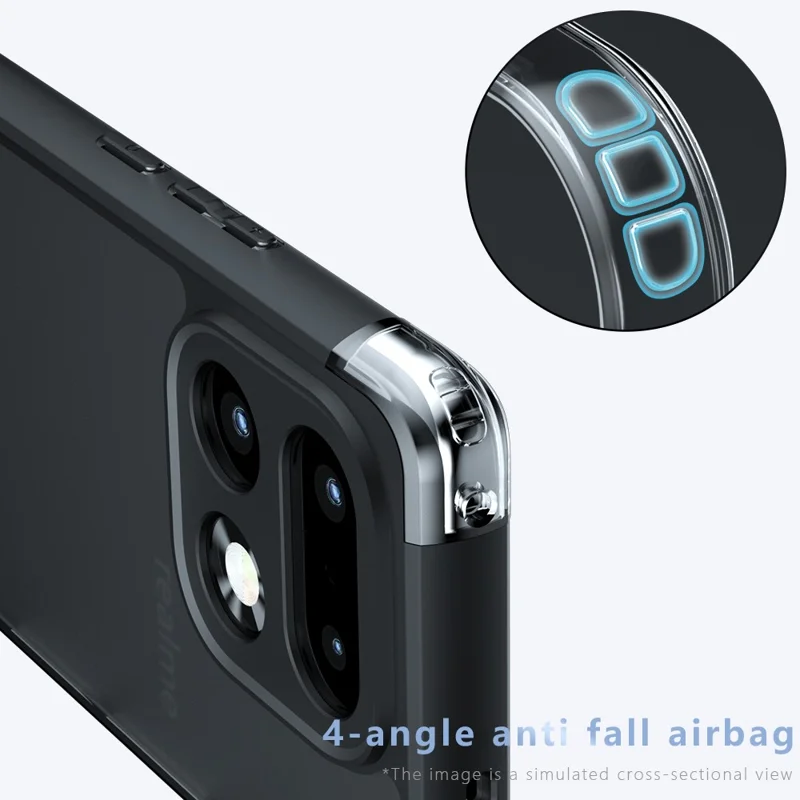 For Realme 16 Pro+ 5G Case TPU + PC Shockproof Phone Cover - Transparent