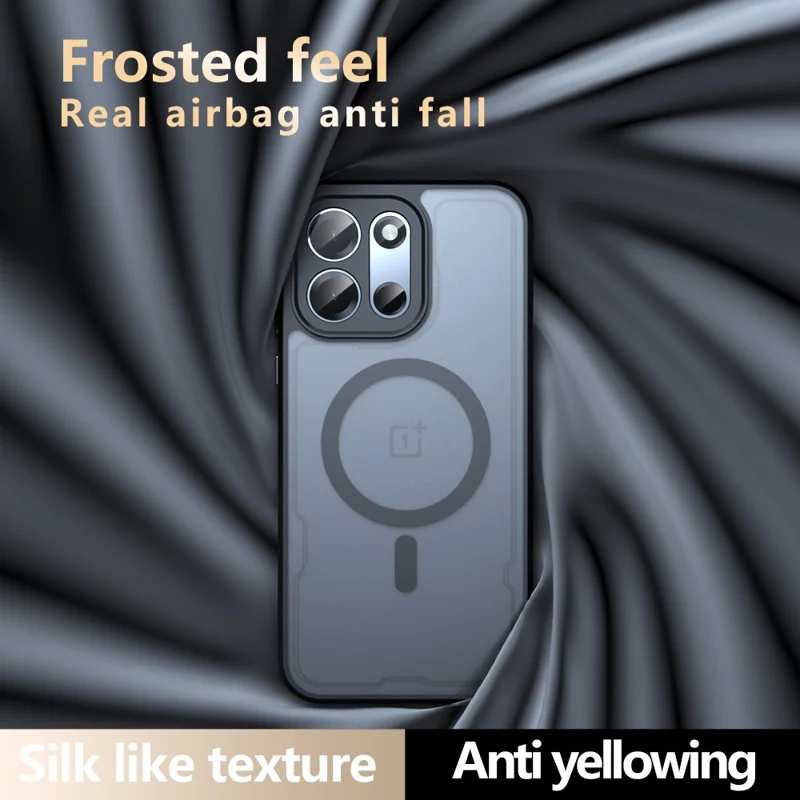 Magnetic Case For OnePlus Turbo 6V 5G  /  Turbo 6 5G TPU + PC Matte Skin Touch Phone Cover - Black