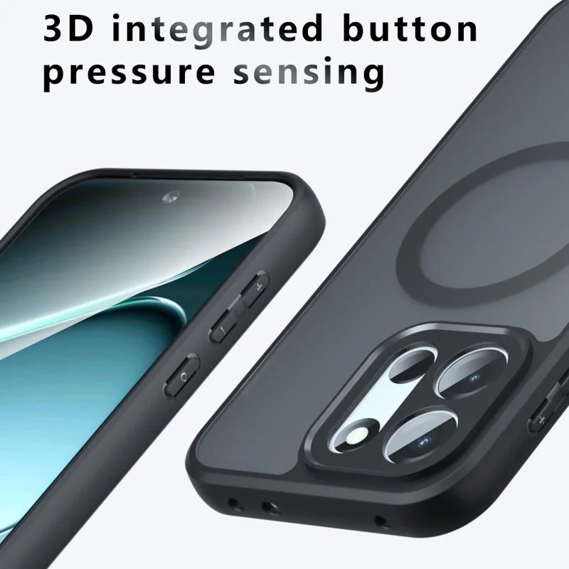 Magnetic Case For OnePlus Turbo 6V 5G  /  Turbo 6 5G TPU + PC Matte Skin Touch Phone Cover - Black