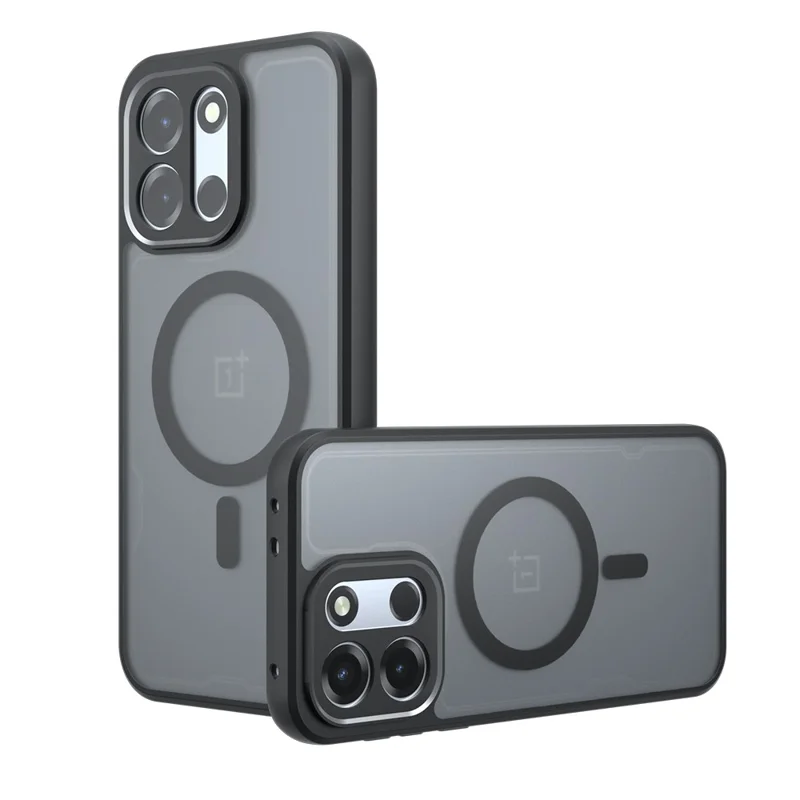 Magnetic Case For OnePlus Turbo 6V 5G  /  Turbo 6 5G TPU + PC Matte Skin Touch Phone Cover - Black