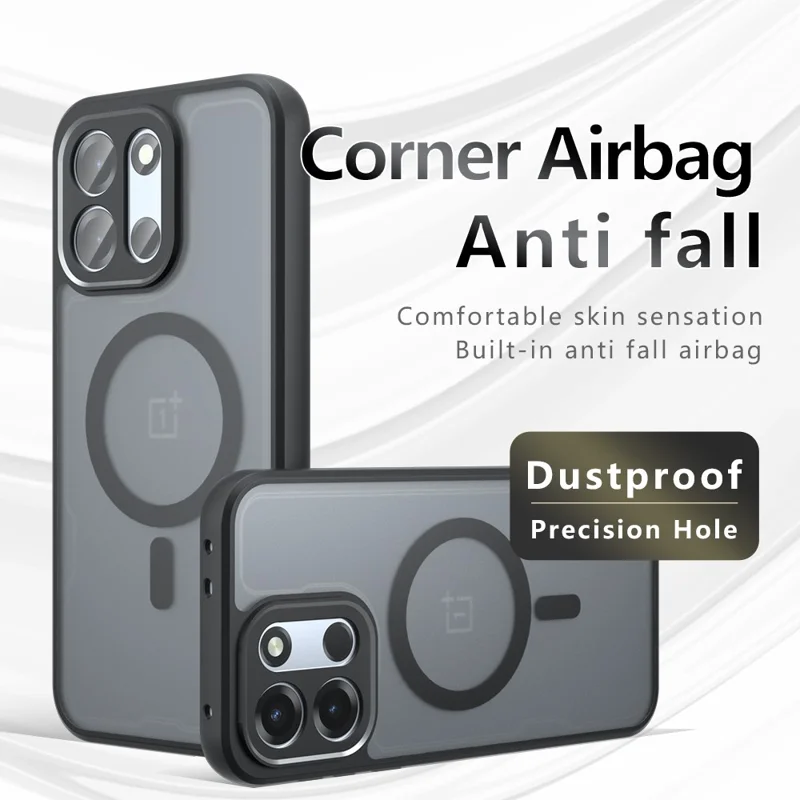 Magnetic Case For OnePlus Turbo 6V 5G  /  Turbo 6 5G TPU + PC Matte Skin Touch Phone Cover - Black