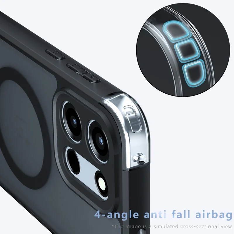 Magnetic Case For OnePlus Turbo 6V 5G  /  Turbo 6 5G TPU + PC Matte Skin Touch Phone Cover - Black