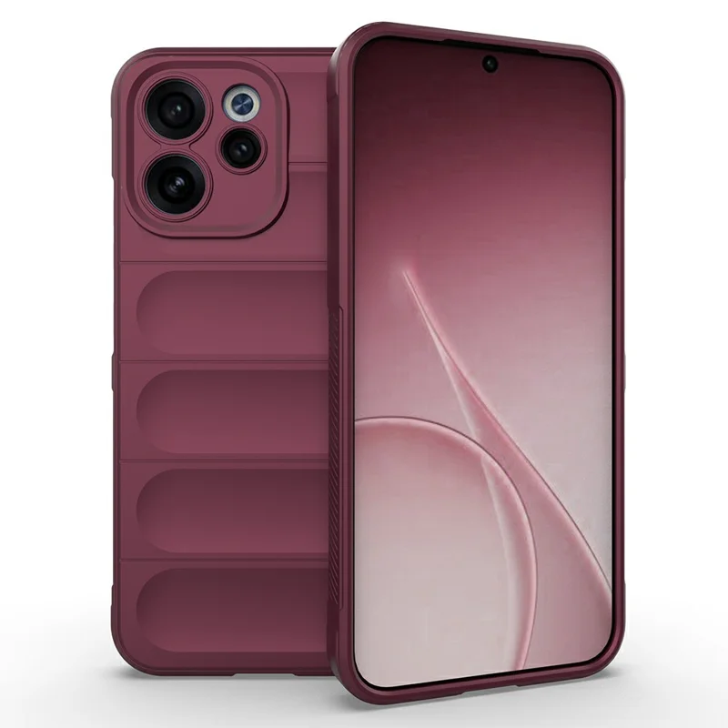 AMORUS For Oppo Reno15 F 5G Case Shockproof Soft TPU Rugged Back Cover - Wine Red