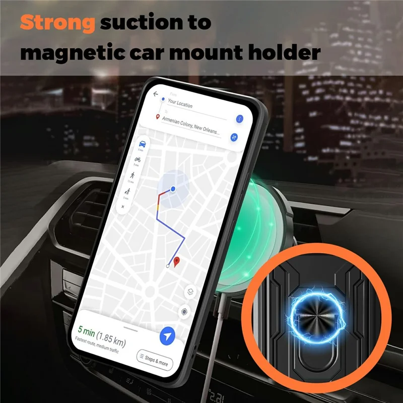 For OnePlus 15 5G Case PC + TPU Kickstand Phone Back Cover with Camera Slider - Black