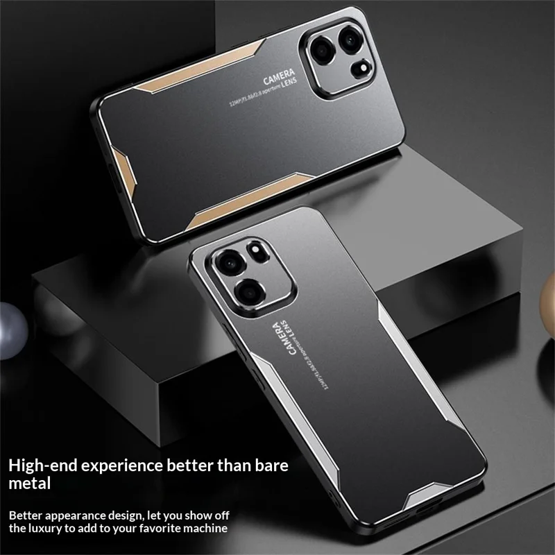 For OnePlus Turbo 6V 5G Phone Case Aluminium Alloy TPU PC Back Cover - Gold
